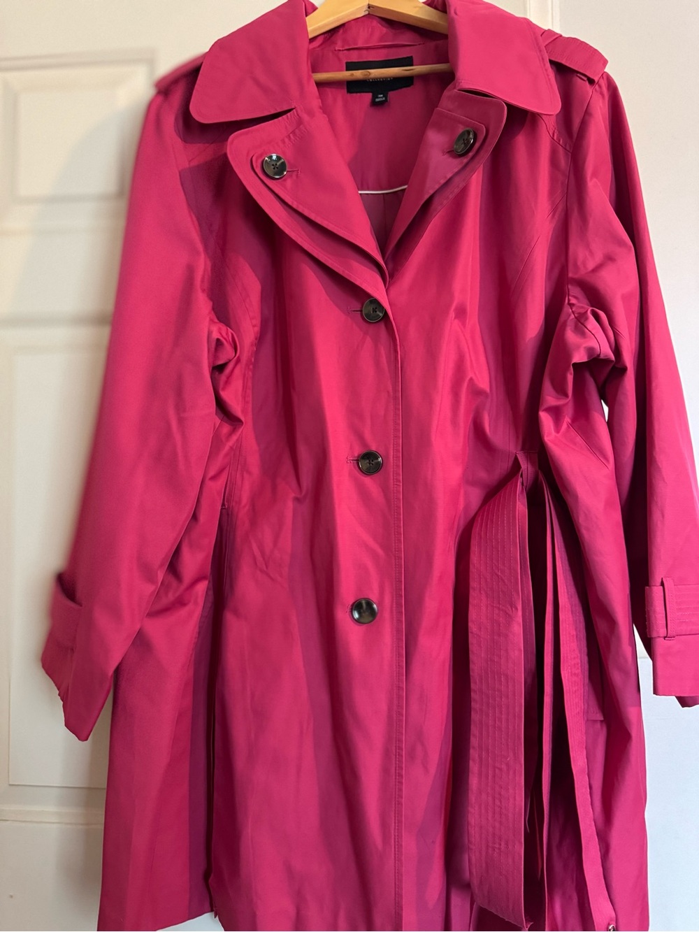 London Fog Hot Pink Trench CoatVery Great Condition…Barley Worn